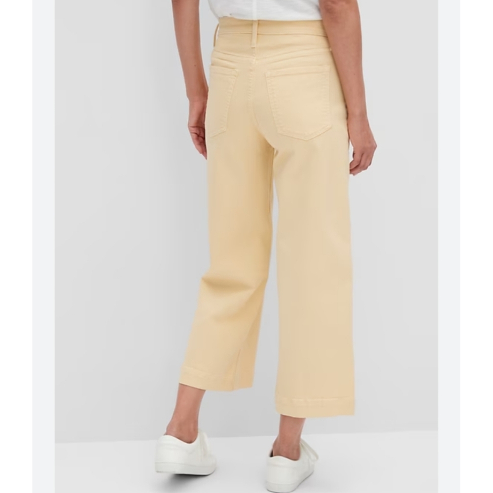 Banana Republic high rise cropped pants pale citrus SZ 26 - Picture 1 of 8